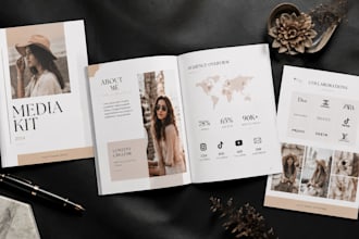 design a professional media kit, press kit, canva epk, influencer sponsorship