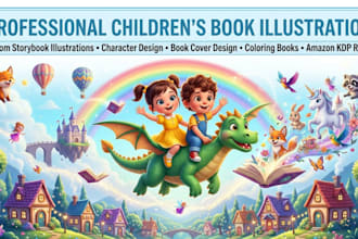 do children storybook, color book, picture book, kid illustration, activity book