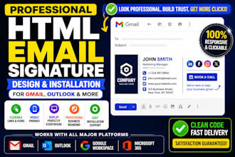 design HTML gmail email signature and install it for professional branding