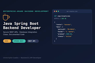 develop java spring boot backend applications and rest apis