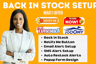 setup shopify back in stock via appstle timesact zooomy spurit notifypro