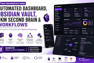 build an automated dashboard, obsidian vault, pkm second brain and workflows