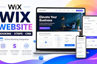 design wix website online booking stripe payment integration crm automation