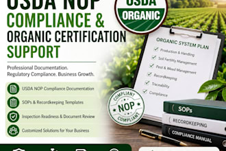 provide usda nop compliance and organic certification support