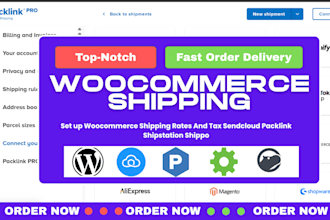 set up woocommerce shipping rates and tax sendcloud packlink shipstation shippo