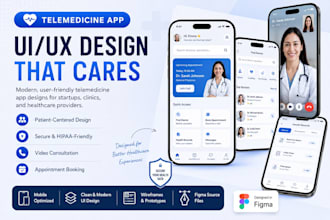 design telemedicine app UI UX for healthcare startups clinics and providers