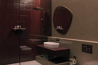 create a full interior design concept with 3d visualization
