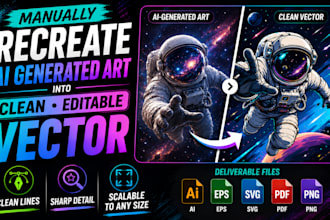 manually recreate ai generated art into clean editable vector