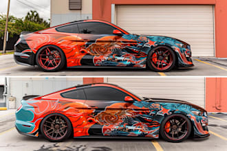 create racing car wrap, itasha wrap design