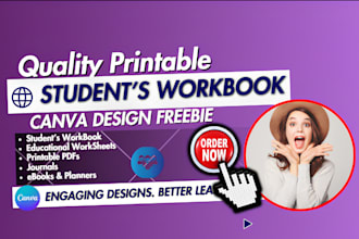 design quality printable student workbook freebie canva workbook