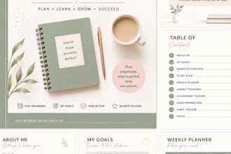design quality printable student workbook freebie canva workbook