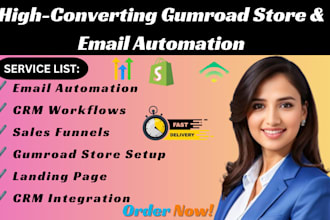 build high converting gumroad store sales funnel email automation digital store