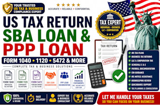 prepare US tax return, ppp loan, sba loan, form 1040, 1120 and 5472