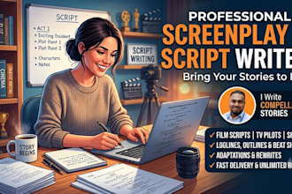 write a professional cinema screenplay and movie script