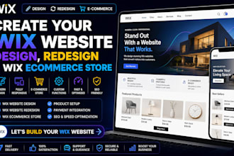 create wix website design or redesign wix online ecommerce store or landing page