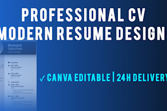 design professional modern CV and resume in canva