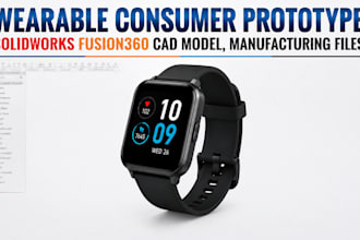 wearable consumer prototype, solidworks fusion360 cad model, manufacturing files