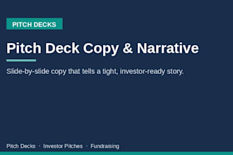 write a persuasive pitch deck for investors and fundraising
