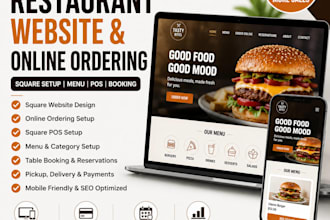 set up square booking square restaurant website online ordering pos menu set up