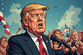 do hilarious political cartoon illustration