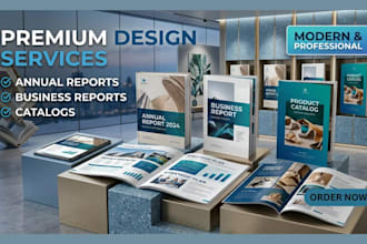 design a modern and premium annual report, business report, and catalog