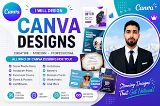 design professional canva social media posts flyers posters and certificates
