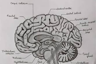 hand drawn scientific illustration