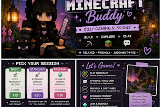 be your minecraft gaming buddy for fun and chill sessions