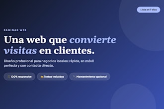 crearé la página web de tu negocio local lista en 7 días