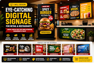 eye catching digital signage for retail and restaurants digital display ads