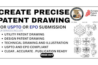 create patent drawing for uspto or epo submission