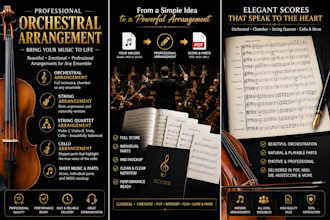 arrange orchestral music, string quartet cello and ensemble score for string