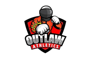 make super outlaw mascot logo for a fitness apparel company