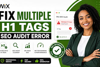 fix wix multiple h1 tags SEO audit errors onpage and website optimization