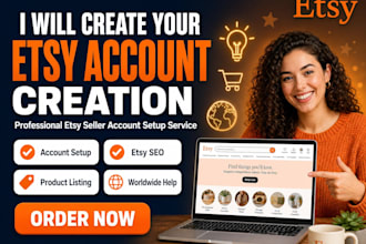 create etsy seller account etsy account creation etsy shop setup etsy listing
