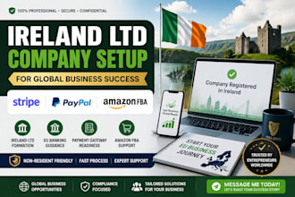 help you form an ireland company for stripe paypal amazon fba and eu banking