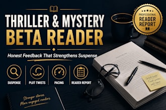beta read your thriller or mystery novel with honest feedback