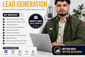 do web research, and data entr ,targeted b2b lead generation