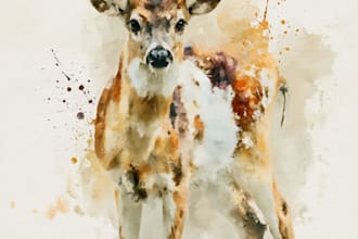 draw watercolor animal illustration art for you