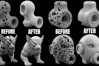 repair, fix mesh,  error, modify stl, obj 3mf files and optimize for 3d printing