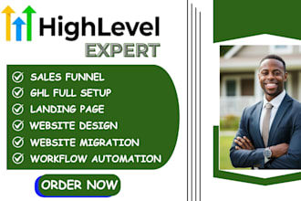 build gohiglevel funnels, websites, workflows and CRM automation setup