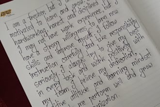 write beautiful cursive and handwritten english text for you