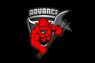 design amazing cartoon e sports game logo
