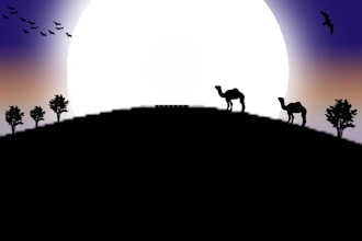 create custom digital nature art and silhouette illustration