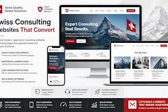 build swiss consulting website, responsive landing pages and lead generations