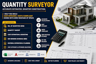 prepare boq, budget estimation and bar bending schedule