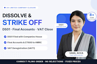dissolve, strike off UK ltd company and vat deregistration