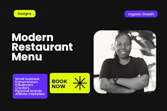 create a modern restaurant or food truck menu design