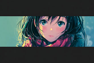 make custom anime banner header profile picture for youtube, twitch ,discord etc