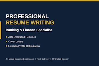 write and optimize your banking finance resume and linkedin